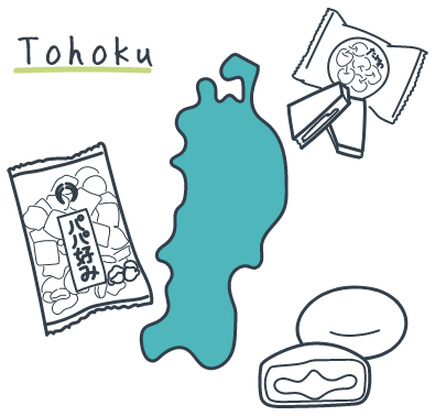 東北地方のお土産イラスト